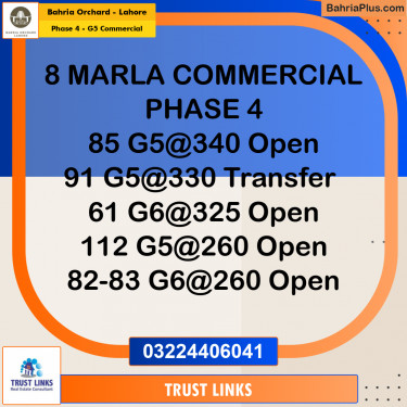 Commercial Plot for Sale in Phase 4 - G5 Commercial -  Bahria Orchard, Lahore - (BP-208000)