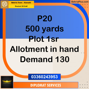 500 Sq. Yards Residential Plot for Sale in Precinct 20 Golf -  Bahria Town, Karachi - (BP-208003)