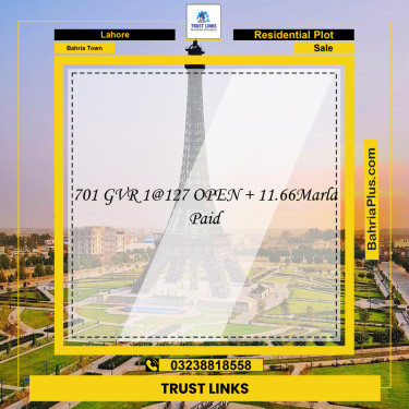 Residential Plot for Sale in Bahria Town, Lahore - (BP-208038)