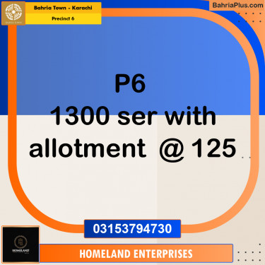 250 Sq. Yards Residential Plot for Sale in Precinct 6 -  Bahria Town, Karachi - (BP-208093)
