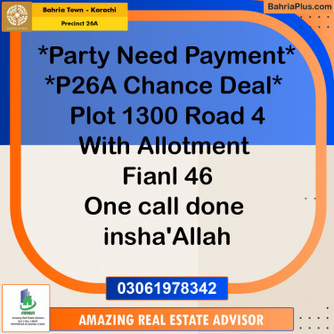 125 Sq. Yards Residential Plot for Sale in Precinct 26A -  Bahria Town, Karachi - (BP-208115)