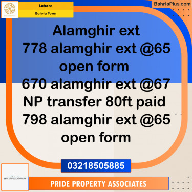 Residential Plot for Sale in Bahria Town, Lahore - (BP-208140)