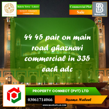Commercial Plot for Sale in Sector F - Ghaznavi Commercial -  Bahria Town, Lahore - (BP-208155)