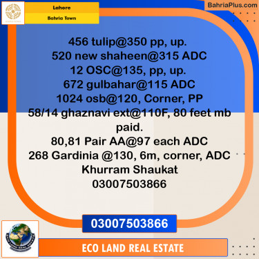 Residential Plot for Sale in Bahria Town, Lahore - (BP-208186)