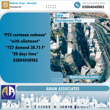 Residential Plot for Sale in Precinct 23 -  Bahria Town, Karachi - (BP-208220)