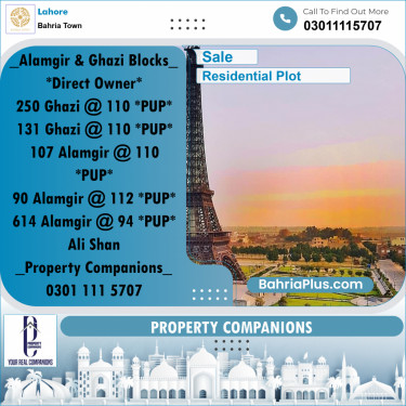 Residential Plot for Sale in Bahria Town, Lahore - (BP-208238)