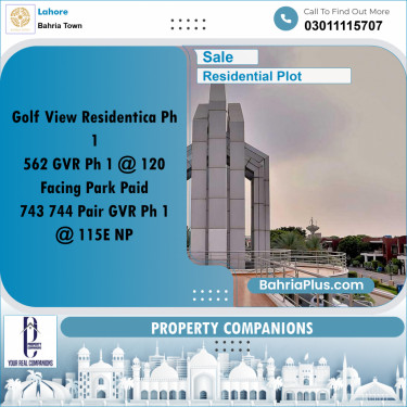 Residential Plot for Sale in Bahria Town, Lahore - (BP-208243)