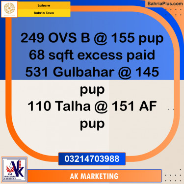 Residential Plot for Sale in Bahria Town, Lahore - (BP-208354)