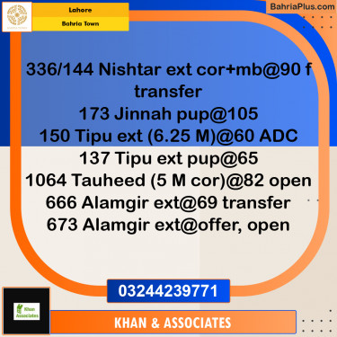 Residential Plot for Sale in Bahria Town, Lahore - (BP-208393)