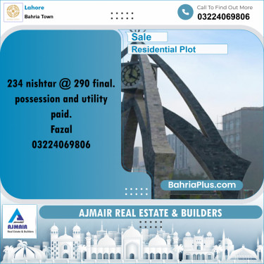 Residential Plot for Sale in Bahria Town, Lahore - (BP-208404)