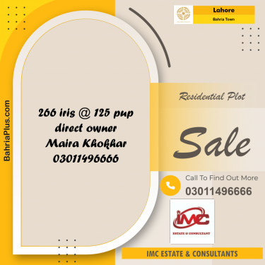 Residential Plot for Sale in Bahria Town, Lahore - (BP-208433)