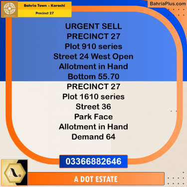 125 Sq. Yards Residential Plot for Sale in Precinct 27 -  Bahria Town, Karachi - (BP-208450)