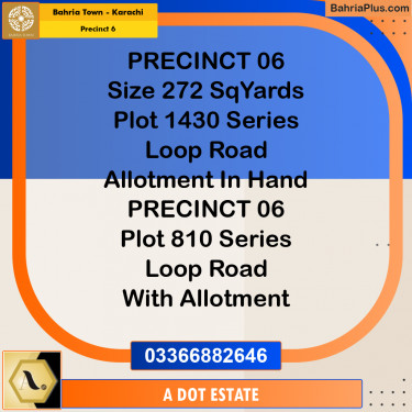 272 Sq. Yards Residential Plot for Sale in Precinct 6 -  Bahria Town, Karachi - (BP-208458)