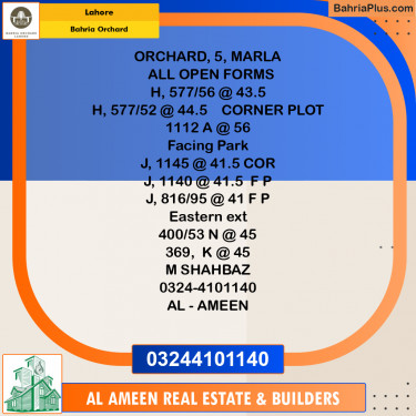 Residential Plot for Sale in Bahria Orchard, Lahore - (BP-208568)