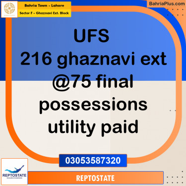 Residential Plot for Sale in Sector F - Ghaznavi Ext. Block -  Bahria Town, Lahore - (BP-208608)