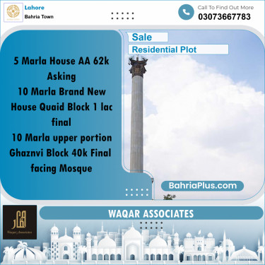 Residential Plot for Sale in Bahria Town, Lahore - (BP-208645)