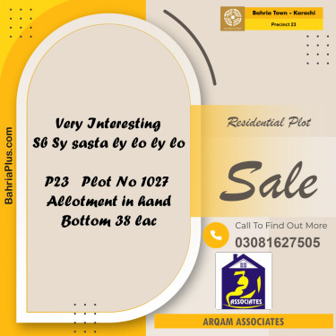 125 Sq. Yards Residential Plot for Sale in Precinct 23 -  Bahria Town, Karachi - (BP-208764)