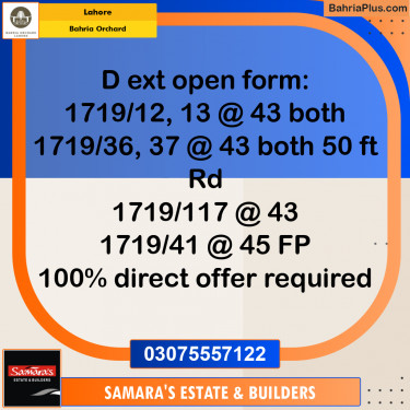 Residential Plot for Sale in Bahria Orchard, Lahore - (BP-208814)