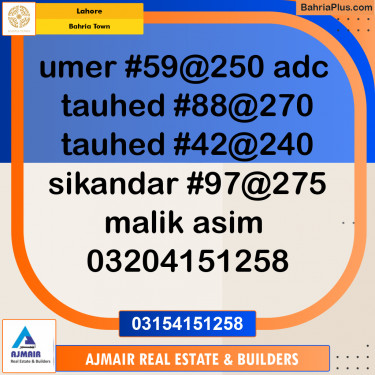 Commercial Plot for Sale in Bahria Town, Lahore - (BP-208850)