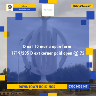Residential Plot for Sale in Bahria Orchard, Lahore - (BP-208881)