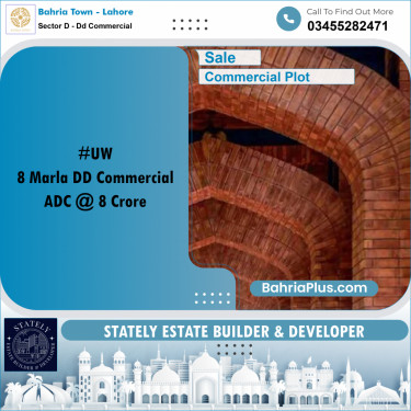 8 Marla Commercial Plot for Sale in Sector D - DD Commercial -  Bahria Town, Lahore - (BP-208889)