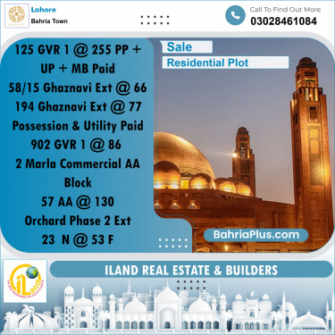 Residential Plot for Sale in Bahria Town, Lahore - (BP-208911)