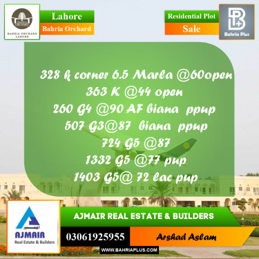 Residential Plot for Sale in Bahria Orchard, Lahore - (BP-208938)