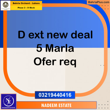 Residential Plot for Sale in Phase 2 - D Block -  Bahria Orchard, Lahore - (BP-208946)