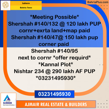 Residential Plot for Sale in Bahria Town, Lahore - (BP-208956)