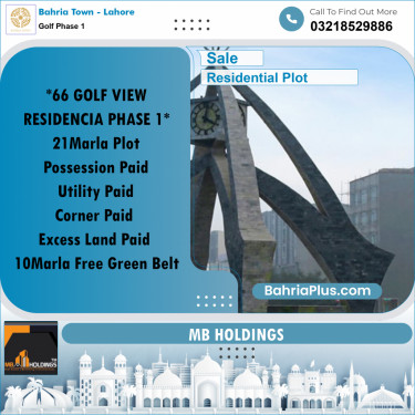 1 Kanal Residential Plot for Sale in Golf Phase 1 -  Bahria Town, Lahore - (BP-208995)