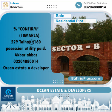 Residential Plot for Sale in Bahria Town, Lahore - (BP-209056)