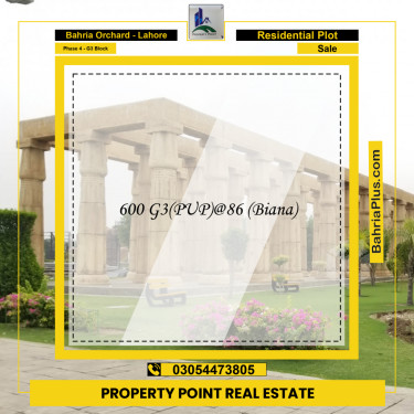 10 Marla Residential Plot for Sale in Phase 4 - G3 Block -  Bahria Orchard, Lahore - (BP-209063)