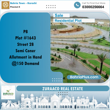 250 Sq. Yards Residential Plot for Sale in Precinct 8 -  Bahria Town, Karachi - (BP-209107)