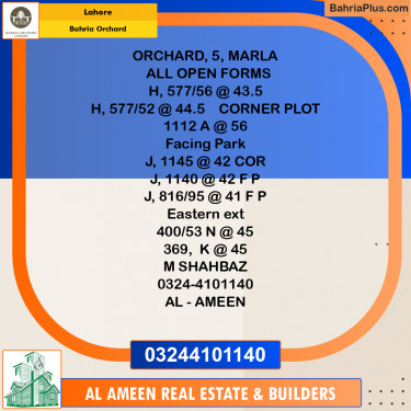 Residential Plot for Sale in Bahria Orchard, Lahore - (BP-209140)