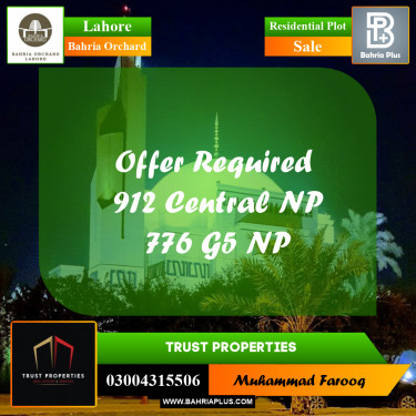 10 Marla Residential Plot for Sale in Bahria Orchard, Lahore - (BP-209145)