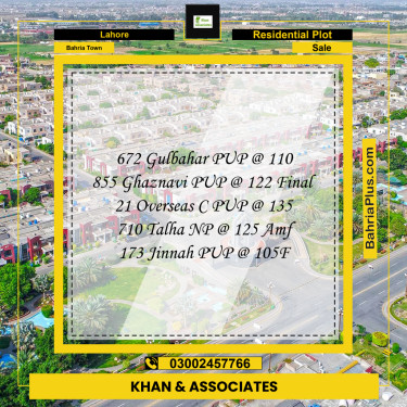 Residential Plot for Sale in Bahria Town, Lahore - (BP-209204)
