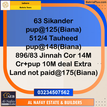 Residential Plot for Sale in Bahria Town, Lahore - (BP-209255)