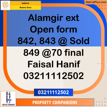 Residential Plot for Sale in Bahria Town, Lahore - (BP-209278)