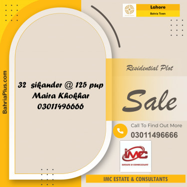 Residential Plot for Sale in Bahria Town, Lahore - (BP-209292)