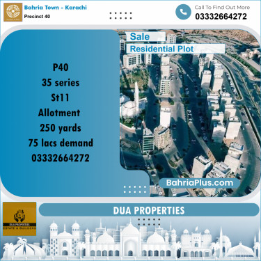 Residential Plot for Sale in Precinct 40 -  Bahria Town, Karachi - (BP-209324)