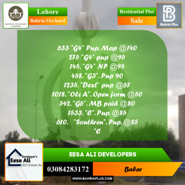 Residential Plot for Sale in Bahria Orchard, Lahore - (BP-209352)