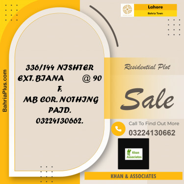 Residential Plot for Sale in Bahria Town, Lahore - (BP-209372)