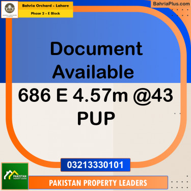 5 Marla Residential Plot for Sale in Phase 2 - E Block -  Bahria Orchard, Lahore - (BP-209377)