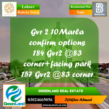Residential Plot for Sale in Bahria Town, Lahore - (BP-209466)