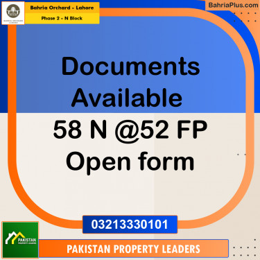 5 Marla Residential Plot for Sale in Phase 2 - N Block -  Bahria Orchard, Lahore - (BP-209504)