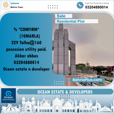 Residential Plot for Sale in Bahria Town, Lahore - (BP-209506)