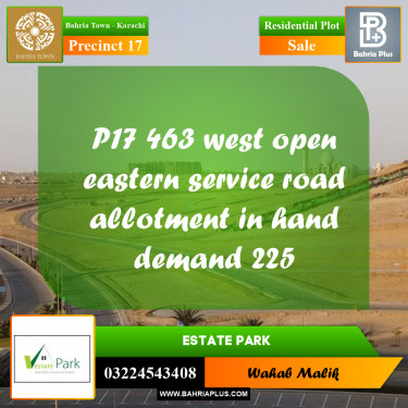 Residential Plot for Sale in Precinct 17 -  Bahria Town, Karachi - (BP-209559)