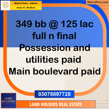 10 Marla Residential Plot for Sale in Sector D - BB Block -  Bahria Town, Lahore - (BP-209576)