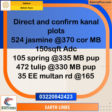 Residential Plot for Sale in Bahria Town, Lahore - (BP-209580)