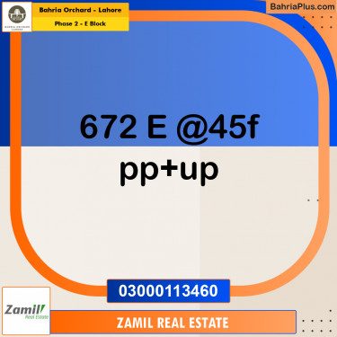 5 Marla Residential Plot for Sale in Phase 2 - E Block -  Bahria Orchard, Lahore - (BP-209593)